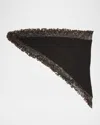 Isabel Marant Ezane Bead-embroidered Crochet Triangular Silk Scarf In Black