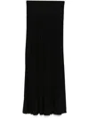 Isabel Marant Long Pleated Knit Skirt In Black