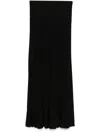 Isabel Marant Long Pleated Knit Skirt In Black