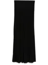 Isabel Marant Long Pleated Knit Skirt In Black