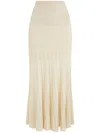 Isabel Marant Women Light Beige Pleated Crepe Knit Ezra Long Skirt In Neutral