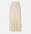 Isabel Marant Women Light Beige Pleated Crepe Knit Ezra Long Skirt In Multi