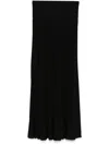 Isabel Marant Long Pleated Knit Skirt In Black