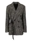 Isabel Marant Ezzia-gd Boyish Buckle Coat Blazer Coats Black In Gray