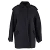Isabel Marant Faber Coat In Navy Blue Wool In Blue