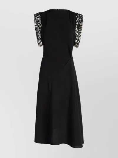 ISABEL MARANT FABRIC MIDI DRESS ASYMMETRICAL BOTTOM