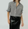 Isabel Marant Fabriza Button-up Shirt In Black/ecru Stripe In Multi
