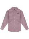 Isabel Marant Vertical Stripe Burgundy Cotton Shirt With Button-down Front In Purple