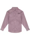 Isabel Marant Vertical Stripe Burgundy Cotton Shirt With Button-down Front In Purple