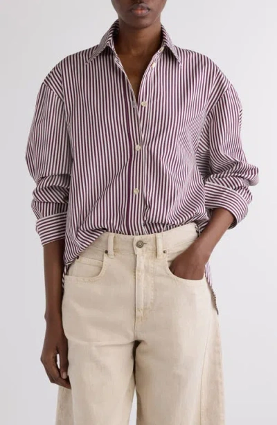 Isabel Marant Fabriza Stripe Cotton Poplin Button-up Shirt In Multi