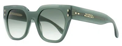 Isabel Marant Faceted Square Acetate Sunglasses In Green