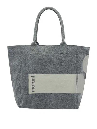 Isabel Marant Faded Black Yenky Tote Bag In Gray