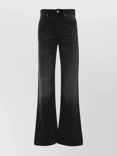 ISABEL MARANT FADED BOOTCUT DENIM JEANS WHISKERING EFFECT