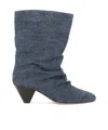 Isabel Marant Faded Denim Boots In Blue