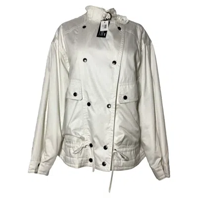 Isabel Marant Fadili Jacket In White Cotton In Gray