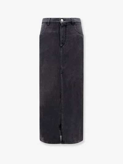 Isabel Marant Faharia Black Denim Skirt In Blue