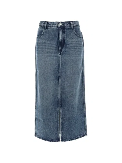 Isabel Marant Denim Skirt With Belt Loop In Blue