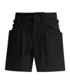 Isabel Marant Fairy Pleated Cotton-canvas Shorts In Black