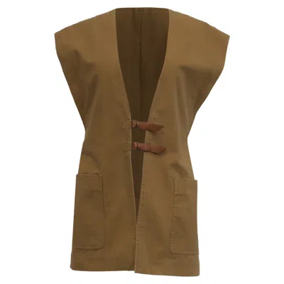 Pre-owned Isabel Marant Falila Vest In Beige Cotton In Brown