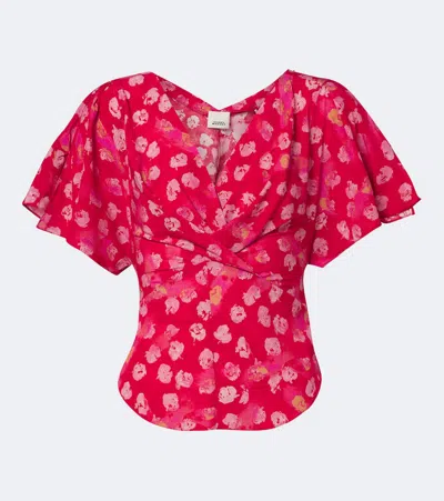 Isabel Marant Faljane Floral Silk-blend Top In Pink