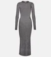 Isabel Marant Fanelie Knitted Lamé Maxi Dress In Gray