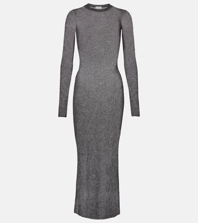 Isabel Marant Fanelie Knitted Lamé Maxi Dress In Black