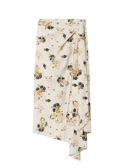 Isabel Marant Faniry Asymmetric Midi Skirt In Nude
