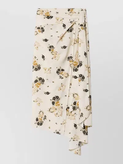 Isabel Marant Faniry Asymmetric Wrap Midi Dress Tie Waist In Multi