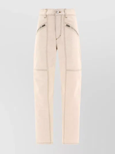 Isabel Marant "fanny" Jeans Featuring Zipper Pockets In Neutral
