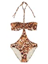 Isabel Marant Farah Beachwear Orange In Animal Print