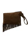 Isabel Marant Faro Clutch Aus Wildleder In Brown