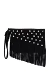 Isabel Marant Womens Black Faro Suede Clutch Bag In Black