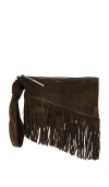 Isabel Marant Faro Clutch Aus Wildleder In Brown