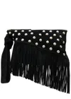 Isabel Marant Womens Black Faro Suede Clutch Bag In Black
