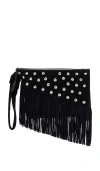 Isabel Marant Womens Black Faro Suede Clutch Bag In 블랙