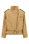 Isabel Marant Leather Jacket In Beige