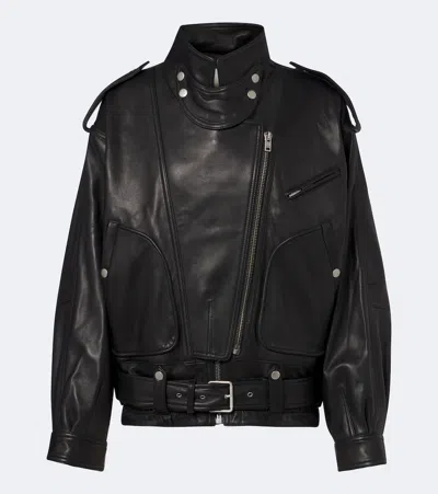 Isabel Marant Farza Leather Jacket In Black