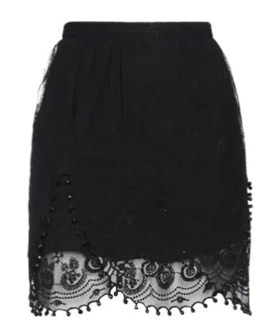 Isabel Marant Fashion Solid Lace Midi Skirt In Black