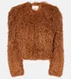 ISABEL MARANT FAUSTINE CROPPED FAUX-SHEARLING JACKET