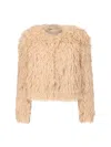 Isabel Marant Faustine Faux-shearling Cropped Jacket In Beige