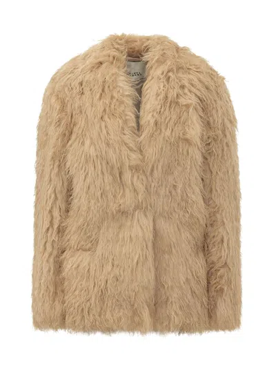 Isabel Marant Faux Fur Shearling-effect Jacket In Brown