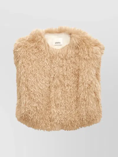 ISABEL MARANT FAUX FUR SLEEVELESS JACKET WITH FLEECE TEXTURE