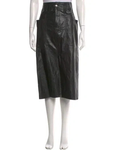Pre-owned Isabel Marant Faux Leather Midi Length Skirt In Black