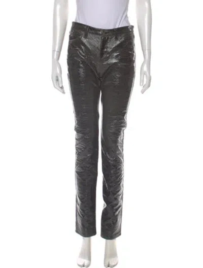 Pre-owned Isabel Marant Faux Leather Straight Leg Pants In Purple