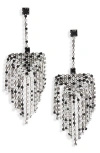 Isabel Marant Faye Crystal-fringe Earrings In Silver