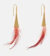 Isabel Marant Feather Pendant Earrings In Multicoloured