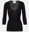 Isabel Marant Felicia Knitted Cotton-blend Top In Black