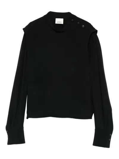 Isabel Marant Felissa Button-detail Blouse In Black