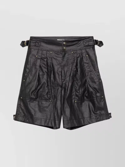 Isabel Marant Felize Pleated Design Shorts In Black