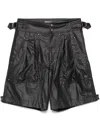 Isabel Marant Black Waxed Linen Blend Felize Shorts